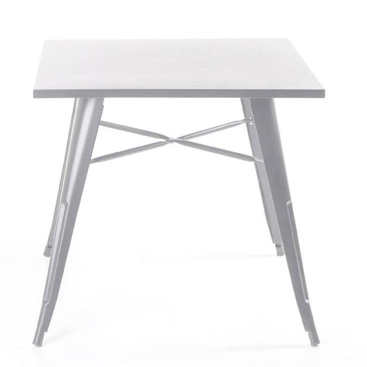 SPAZZIO - Mesa Tolix blanco mate 80x80x75 cm