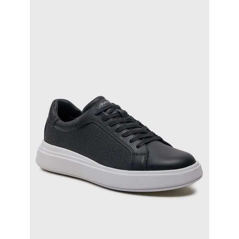 CALVIN KLEIN - Zapatillas de Cuero Perf Monogram Negro Calvin Klein