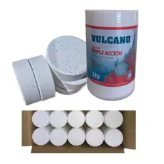 VULCANO - Cloro Triple Acción Pote 1kg Pack de 10 Unidades