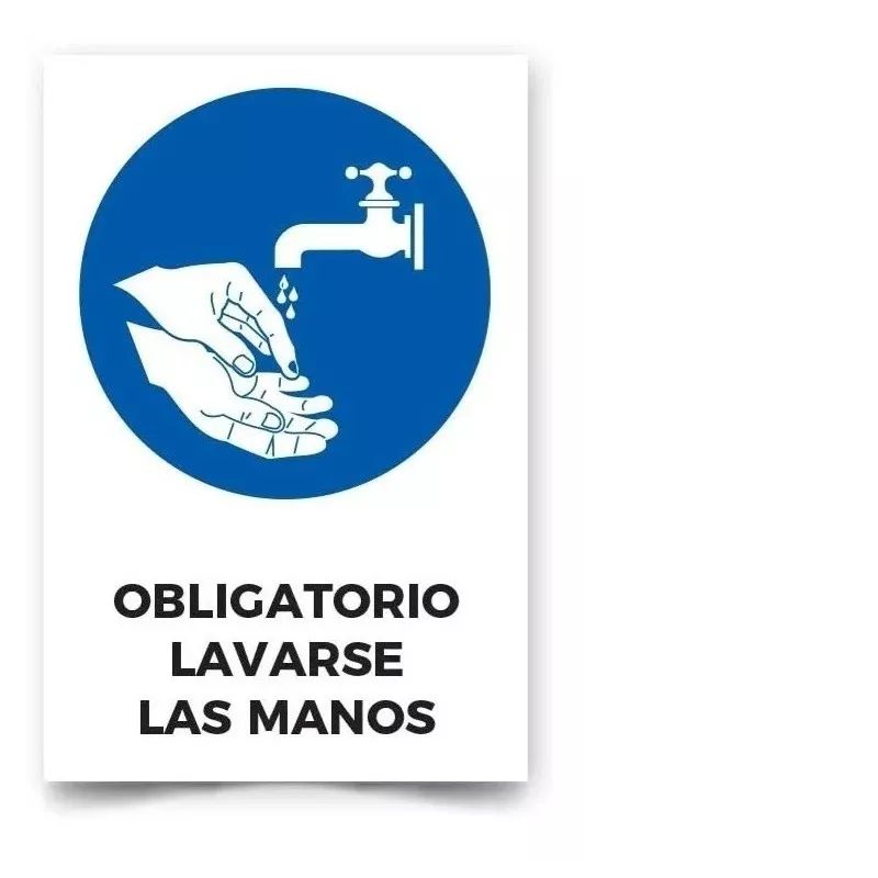 GENERICO - Señalética Obligatorio Lavarse Las Manos 30x20cm