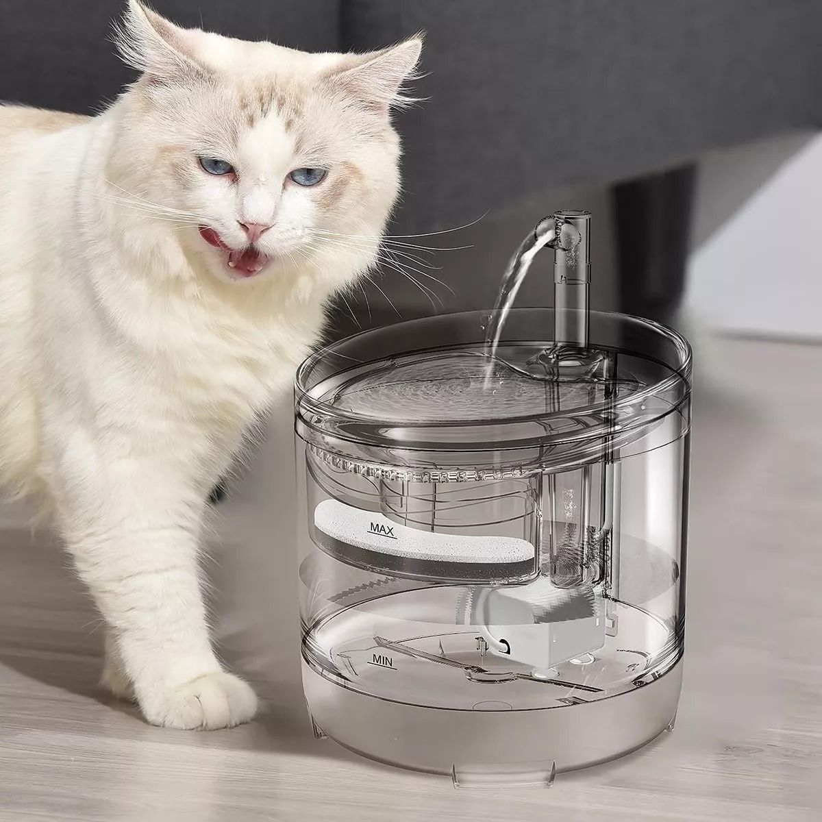 GENERICO - Bebedero Automático Fuente Agua Mascota Transparente