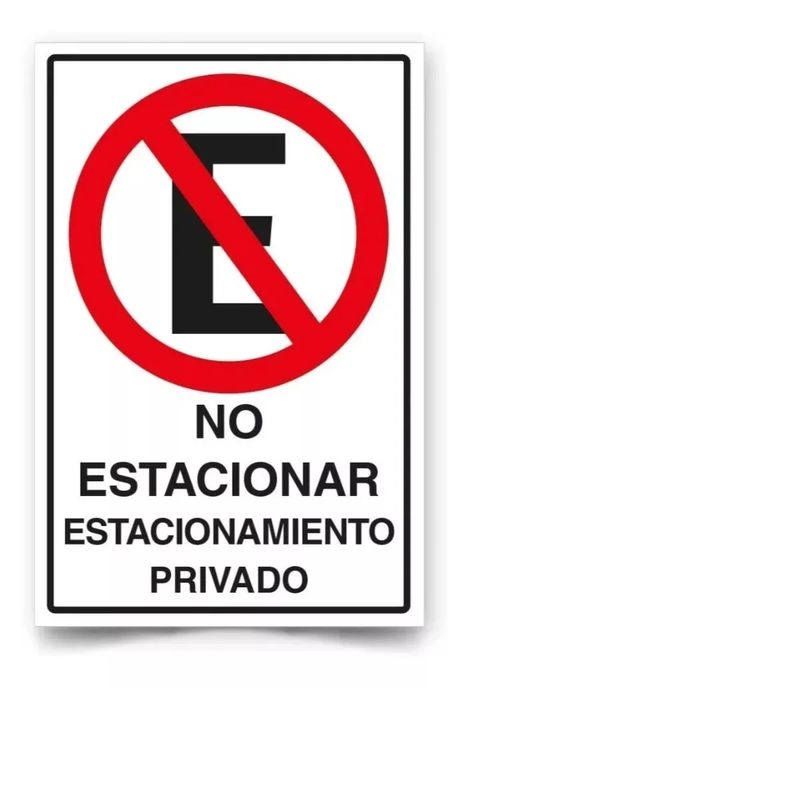 GENERICO - Señal No Estacionar Estacionamiento Privado 30x20cm