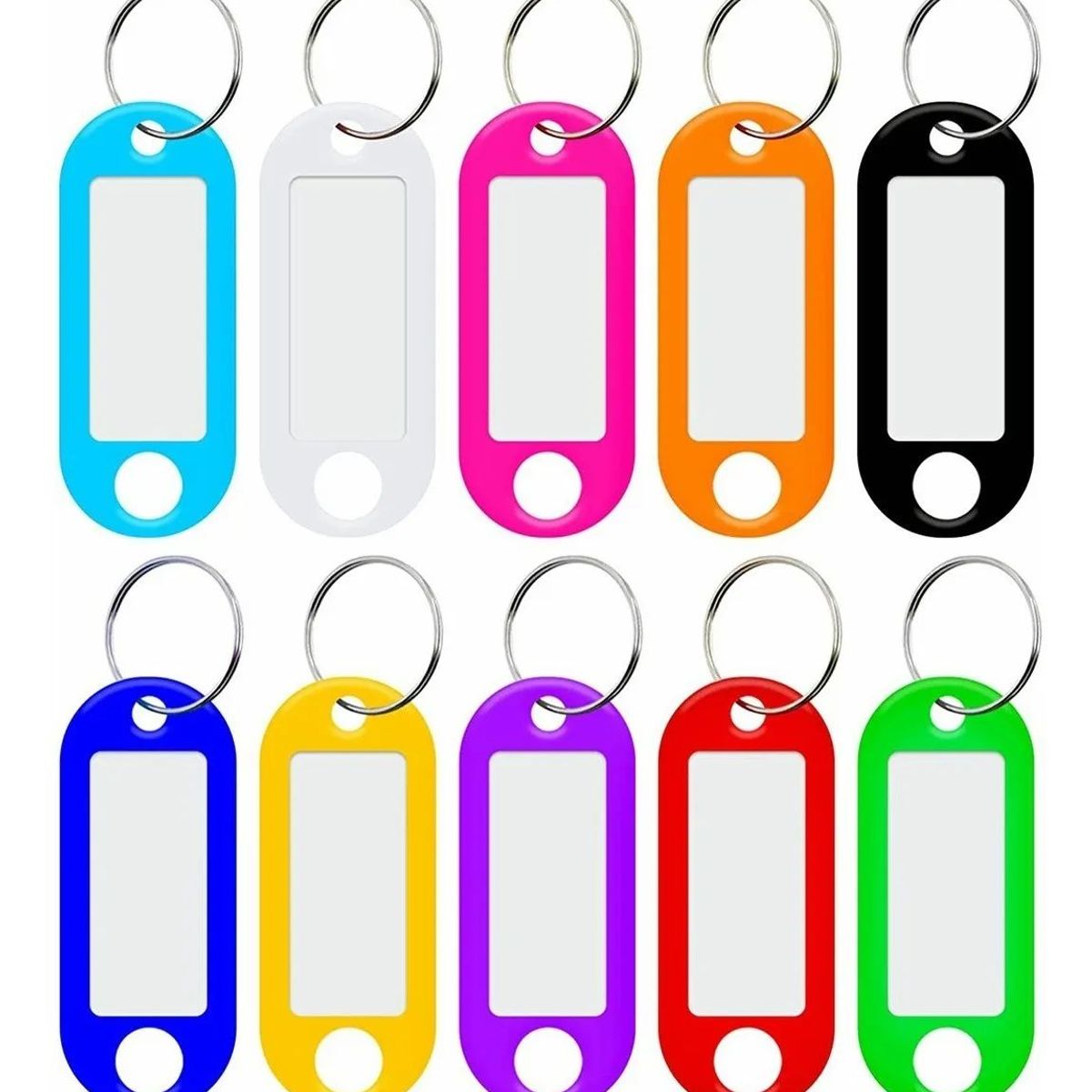 KUANGYE - Llaveros Id Porta Etiquetas De Plástico 100 Colores Surtidos