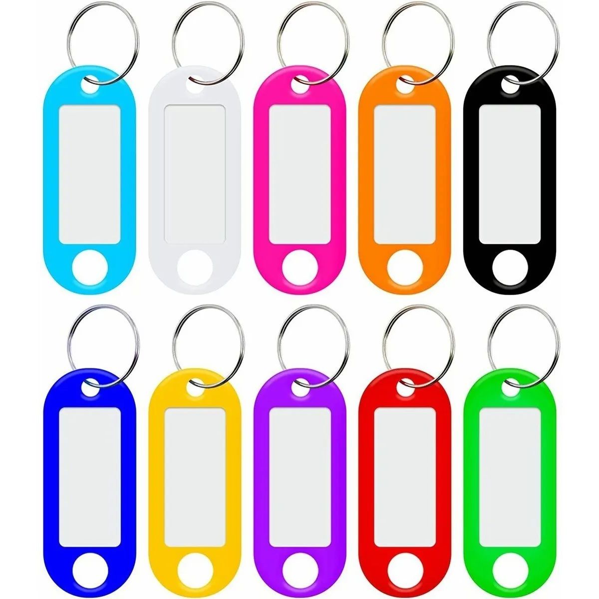 KUANGYE - Llaveros Id Porta Etiquetas De Plástico 100 Colores Surtidos
