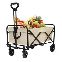 EVERSO - Carrito Para Compras Plegable Ideal Para El Camping Y Picnic Khaki