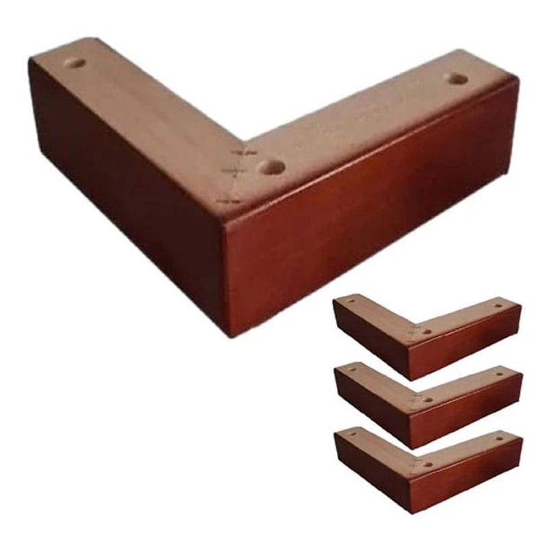BLOCCARE - Kit 4 Unidades Pata Para Sillón o base europea Tipo L 6,5 Cm Altura