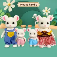 GENERICO - Ternurines, familia raton pack 4 integrantes de mini animalitos.