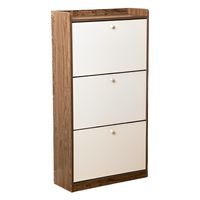 Zapatero 3 niveles 18 pares blanco con marron