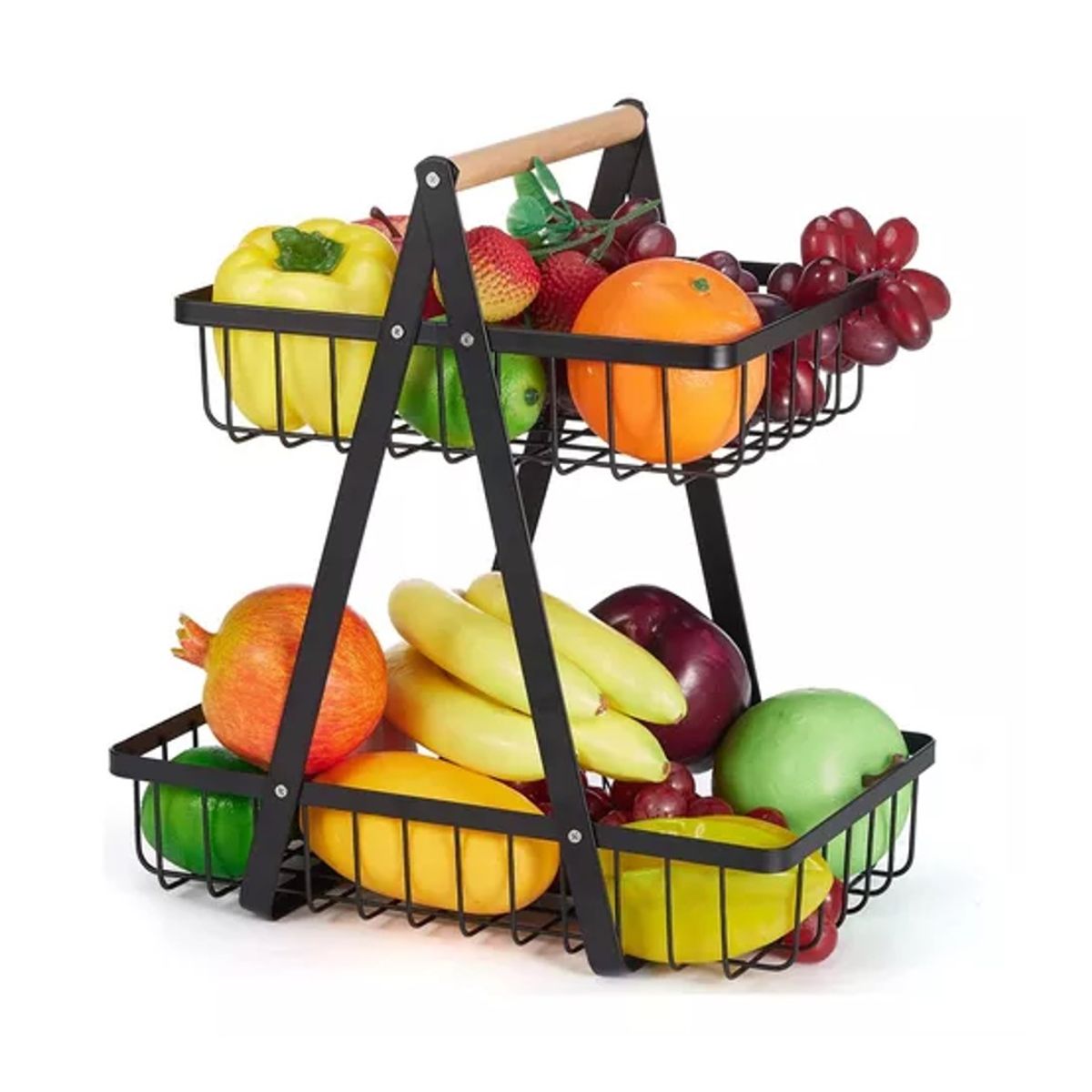 GENERICO - Frutero Organizador Metalico De Cocina Modernos 2 Niveles