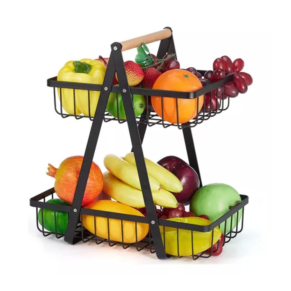 GENERICO - Frutero Organizador Metalico De Cocina Modernos 2 Niveles
