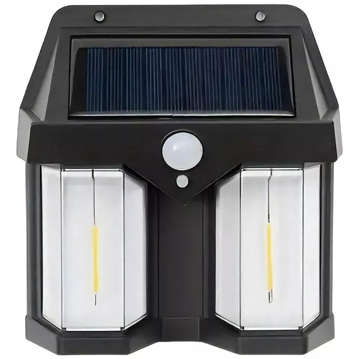 GENERICO - Lámpara Farol Solar Doble Con Sensor Luz Cálida