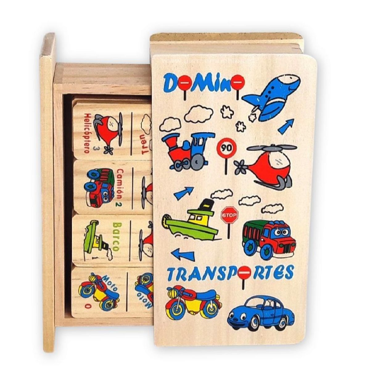 TOLIPA - Domino transporte de madera para niños PB-C1