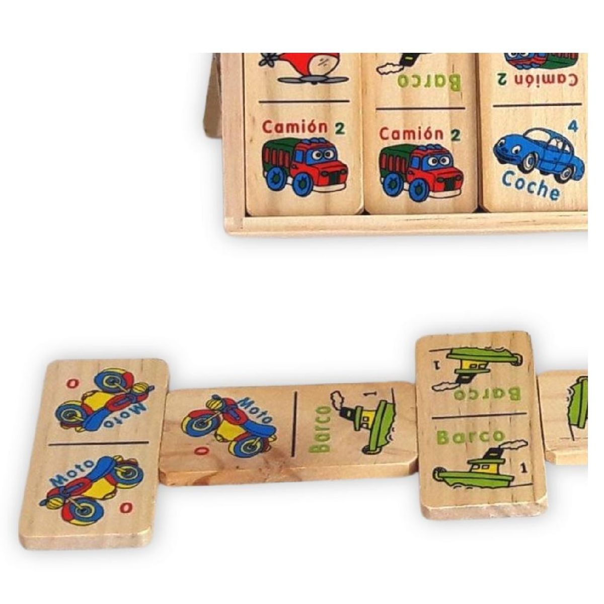 TOLIPA - Domino transporte de madera para niños PB-C1