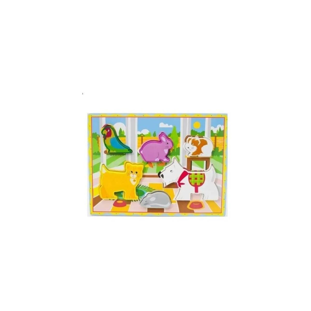 TOLIPA - Puzle encaje de madera animales 6 Piezas