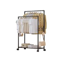 Perchero Organizador Negro Doble Con Ruedas