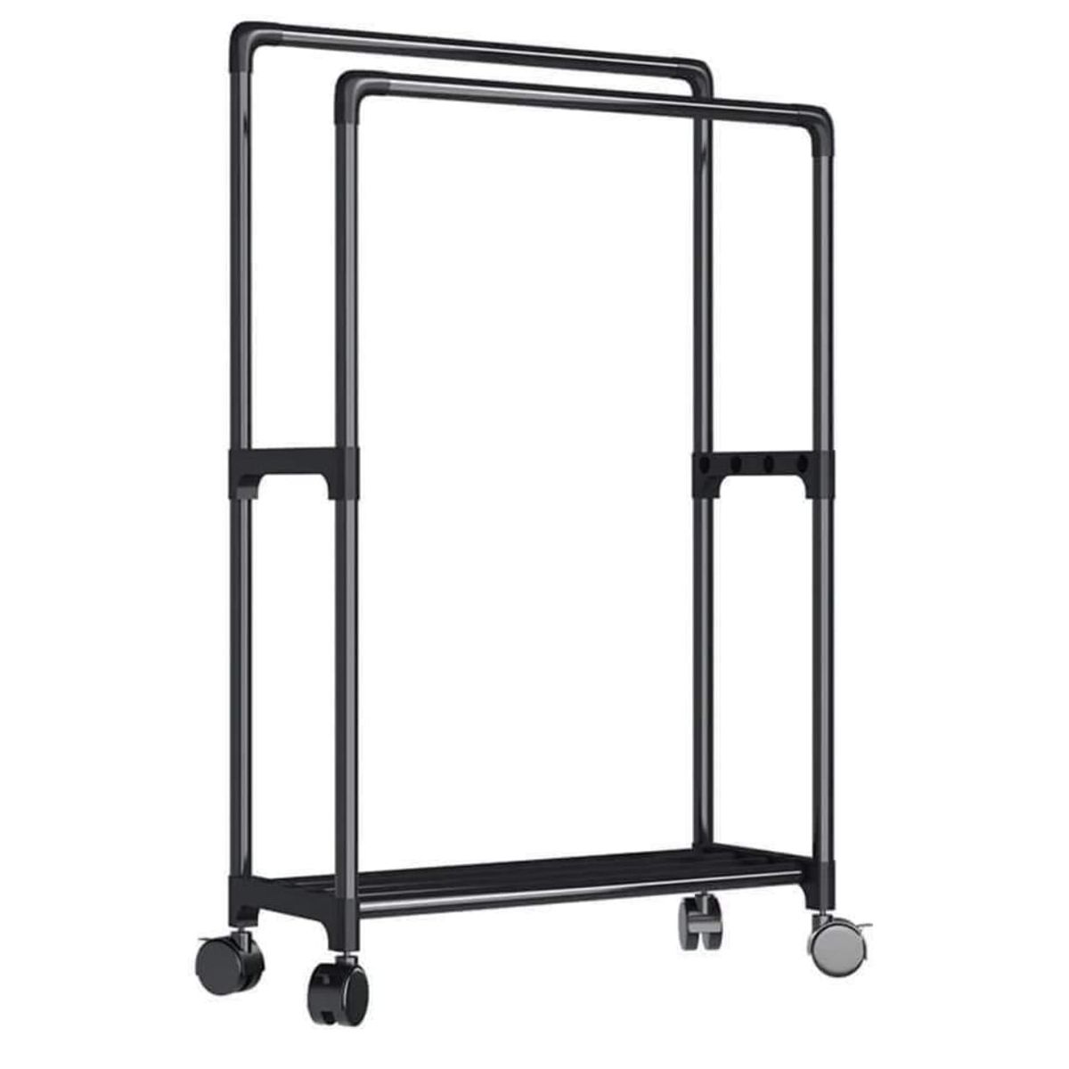 GENERICO - Perchero Organizador Negro Doble Con Ruedas