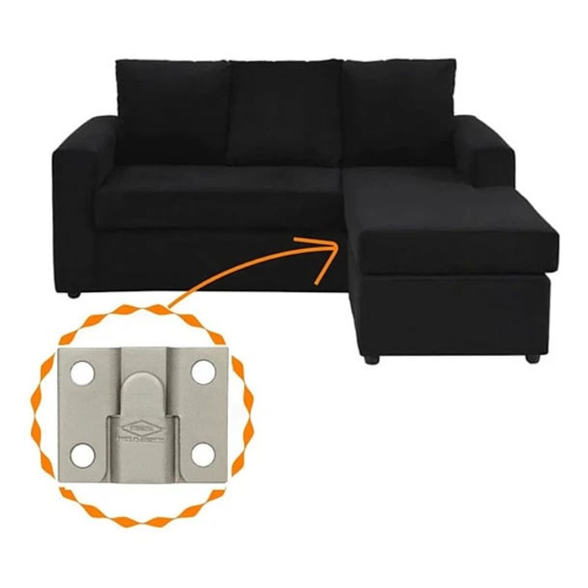 BLOCCARE - Fijación Para Camas Con Bases Divididas. Metalicas Pack 4 Un