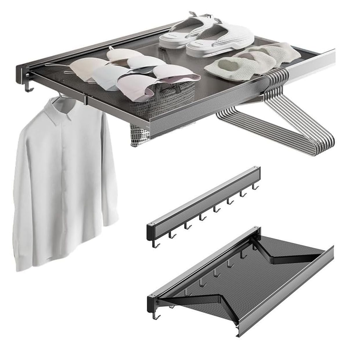 EVERSO - Tendedero Secador Ropa Retráctil De Pared Interior Exterior