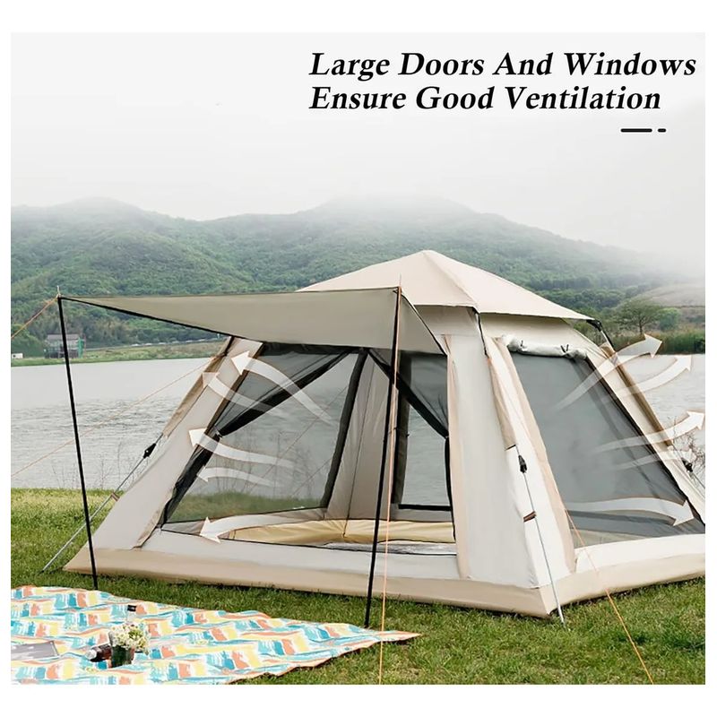EVERSO - Carpa De Camping 4-6 Personas Con Puertas Tienda De Campaña