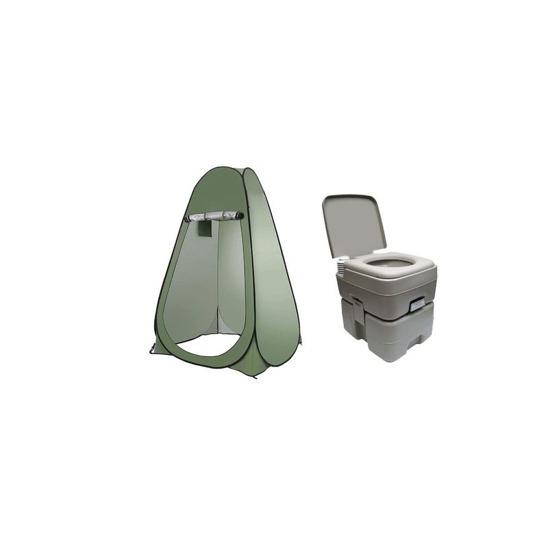 GENERICO - Carpa Baño Caseta Vestidor + Baño Químico Portátil 20 L