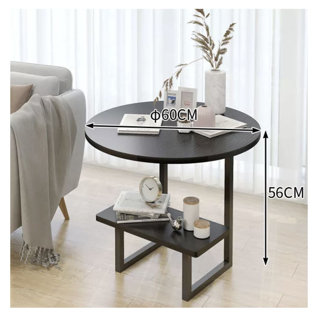 HOMER DESIGN - Mesa De Centro Redondo De Fierro Y Madera Living Vanguardia