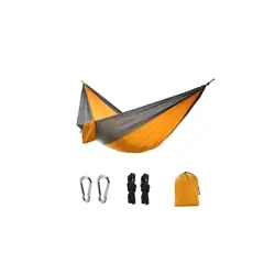 GENERICO - Hamaca Camping con Bolso Doble Color + Mosquetones