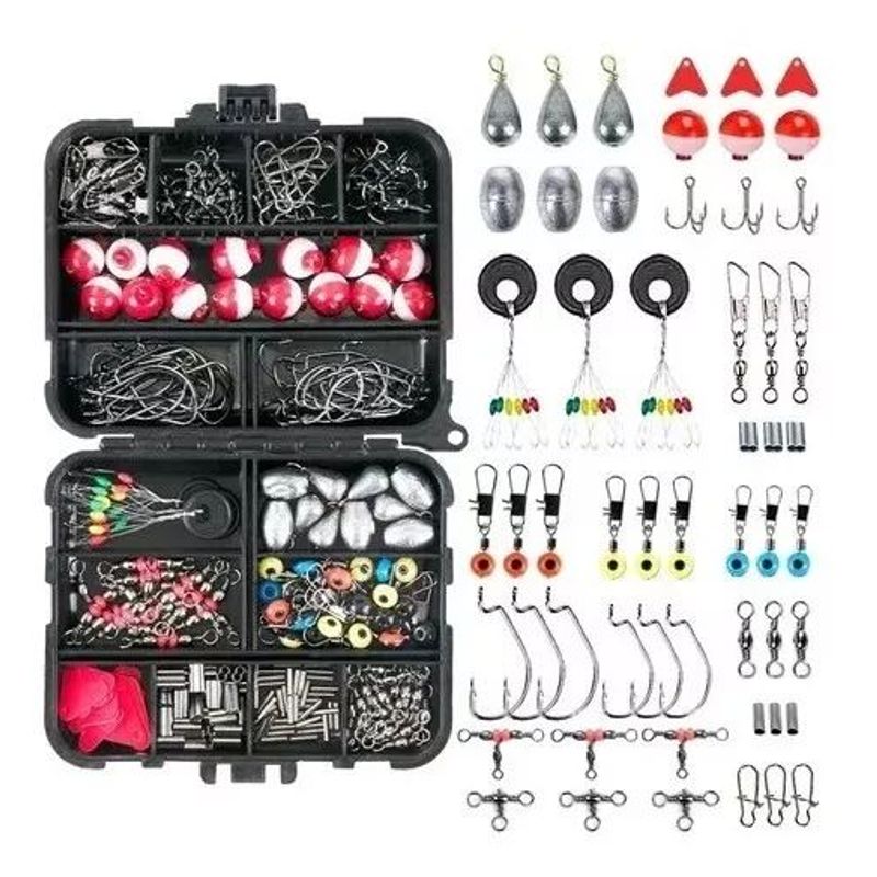 KUANGYE - Kit 263 Piezas De Anzuelos Accesorios De Pesca Con Caja