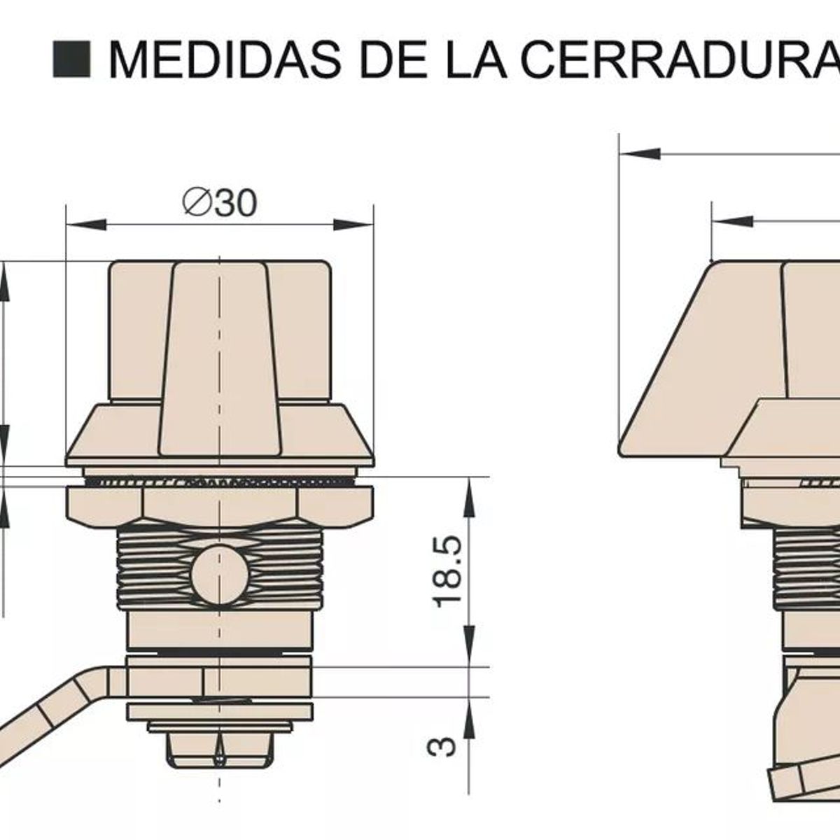 KUANGYE - Cerradura Chapa Con Llave Para Tablero Gabinete Electrico