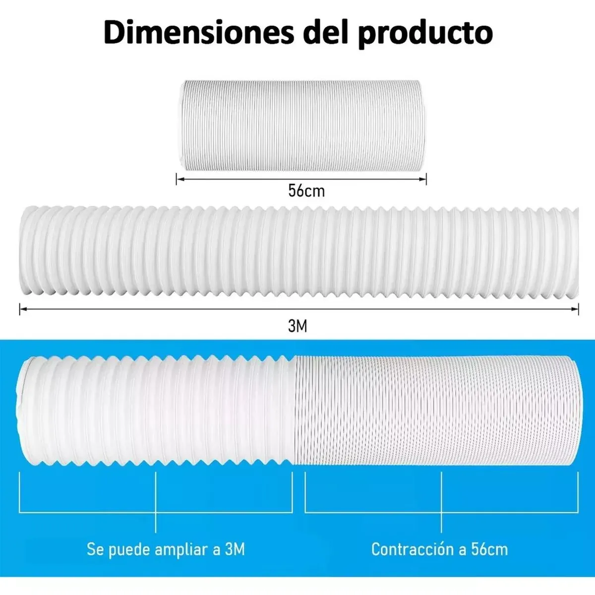 KUANGYE - Tubo Flexible Aire Acondicionado 3m 15cm Kuangye