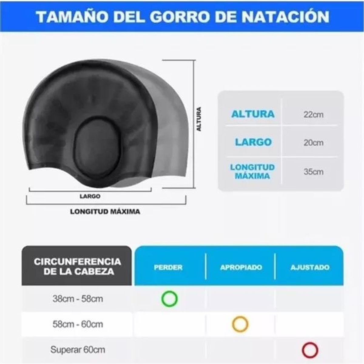 KUANGYE - Gorro Natación Unisex Silicona Piscina Baño Impermeable 2pcs