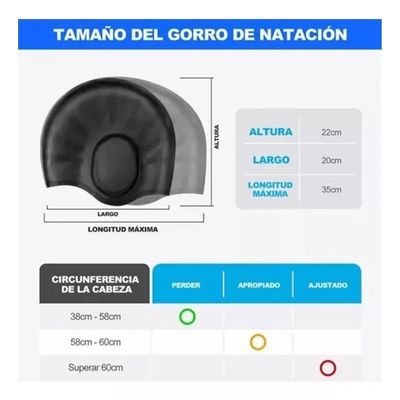 Imagen 2 del producto Gorro Natación Unisex Silicona Piscina Baño Impermeable 2pcs