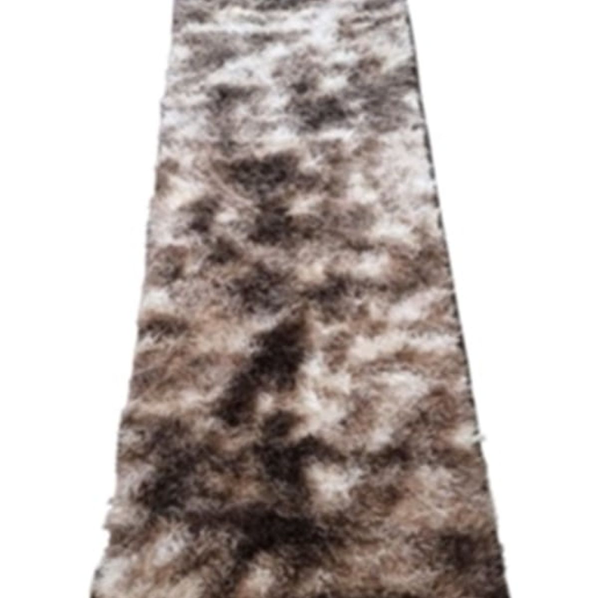 ANGELES DEL HOGAR - Alfombra Peluda Pasillera 200x55cm Café Jaspeado