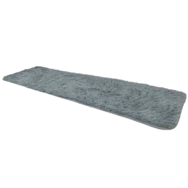 ANGELES DEL HOGAR - Alfombra Peluda Pasillera 200x55cm Gris