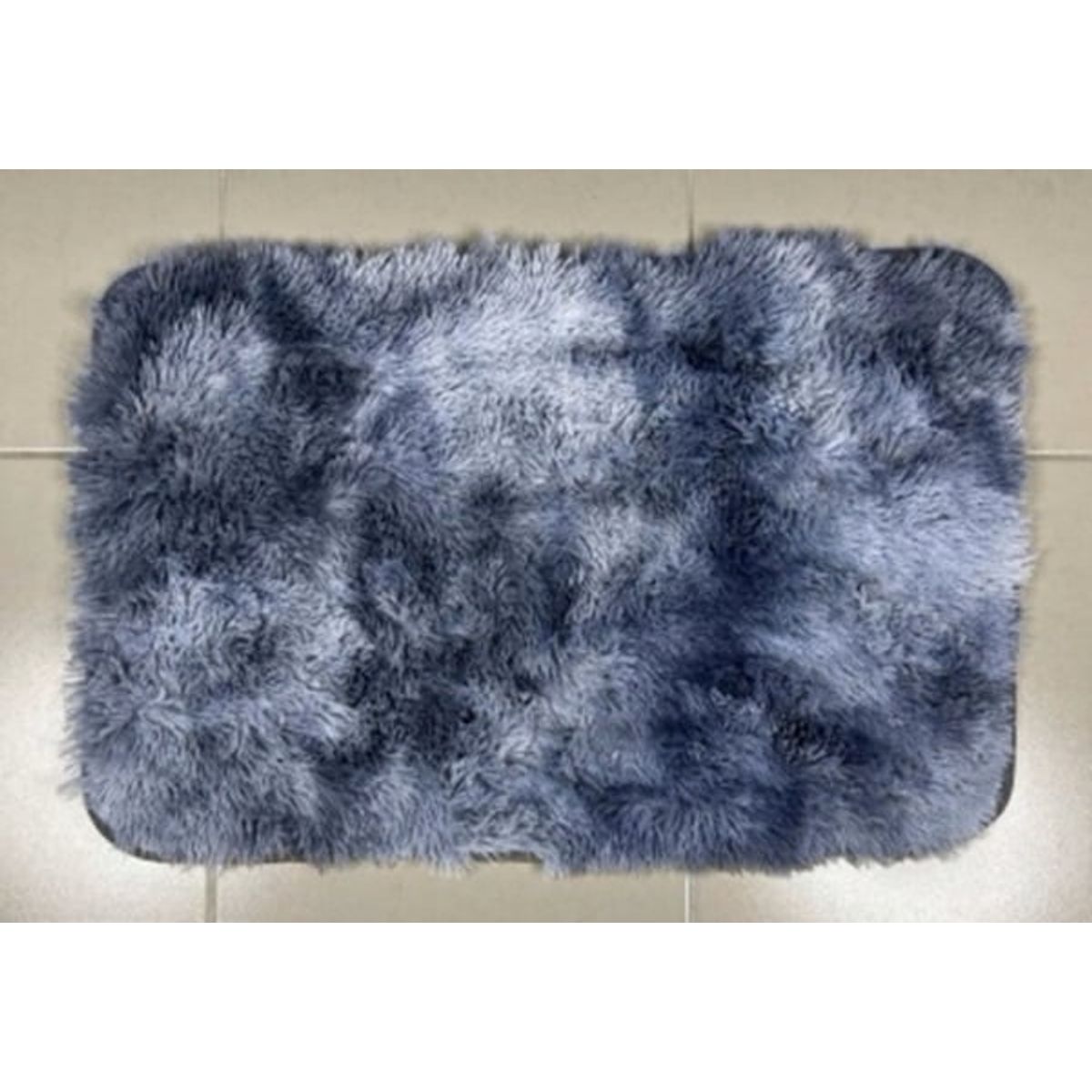 ANGELES DEL HOGAR - ALFOMBRA PELUDA BAJADA DE CAMA 50X80 GRIS JASPEADO