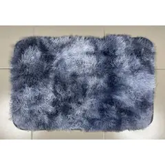 ANGELES DEL HOGAR - ALFOMBRA PELUDA BAJADA DE CAMA 50X80 GRIS JASPEADO