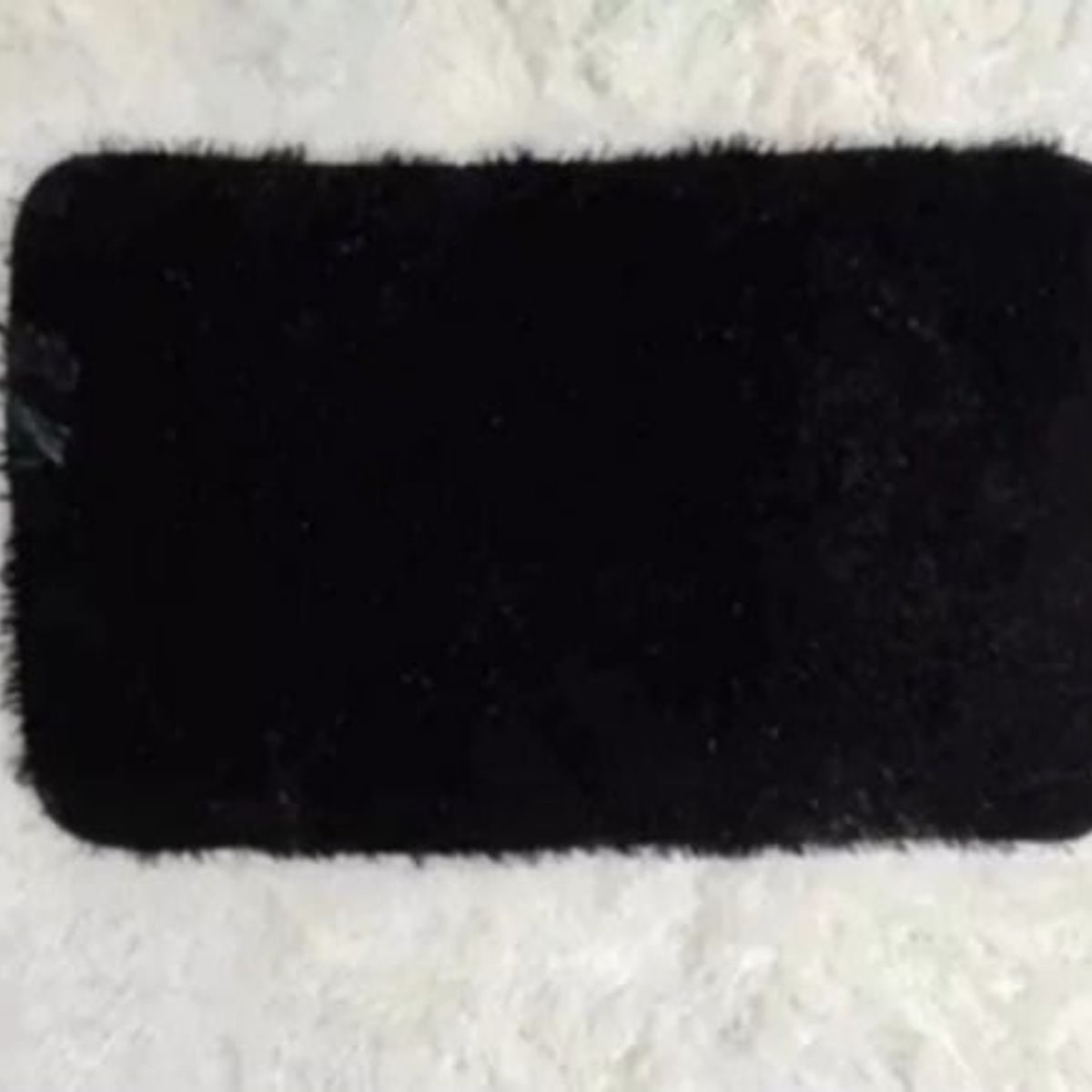 ANGELES DEL HOGAR - ALFOMBRA PELUDA BAJADA DE CAMA 50X80 NEGRA