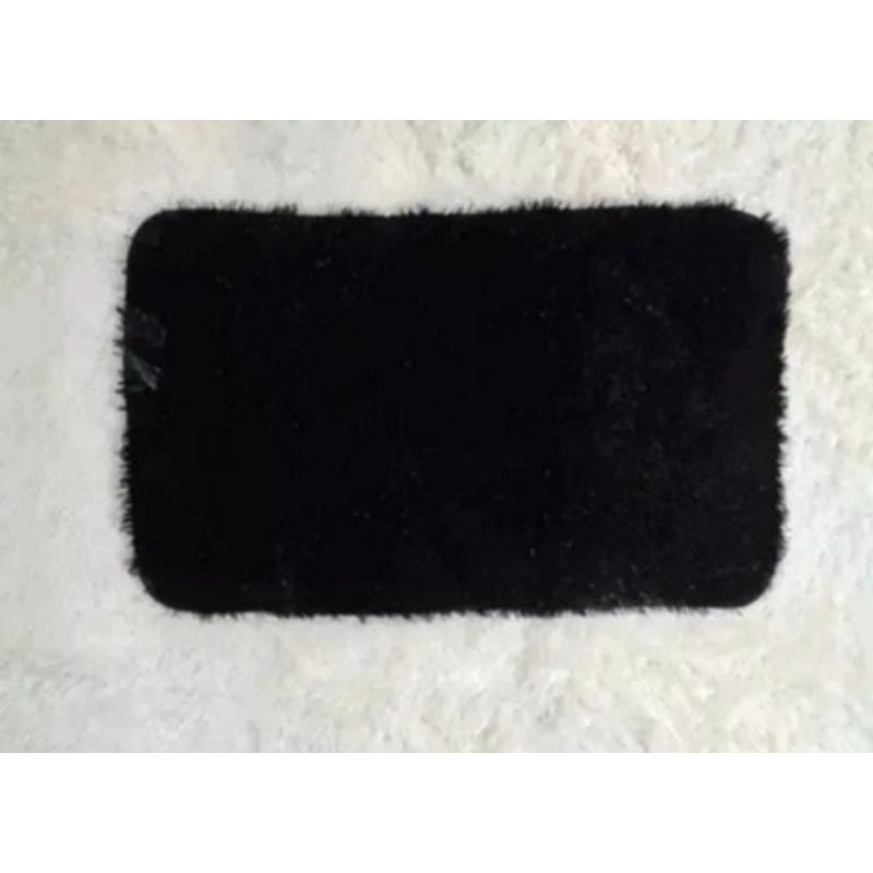 ANGELES DEL HOGAR - ALFOMBRA PELUDA BAJADA DE CAMA 50X80 NEGRA