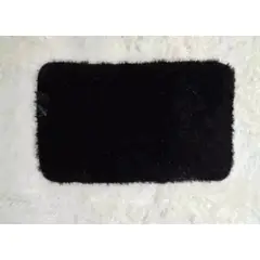ANGELES DEL HOGAR - ALFOMBRA PELUDA BAJADA DE CAMA 50X80 NEGRA