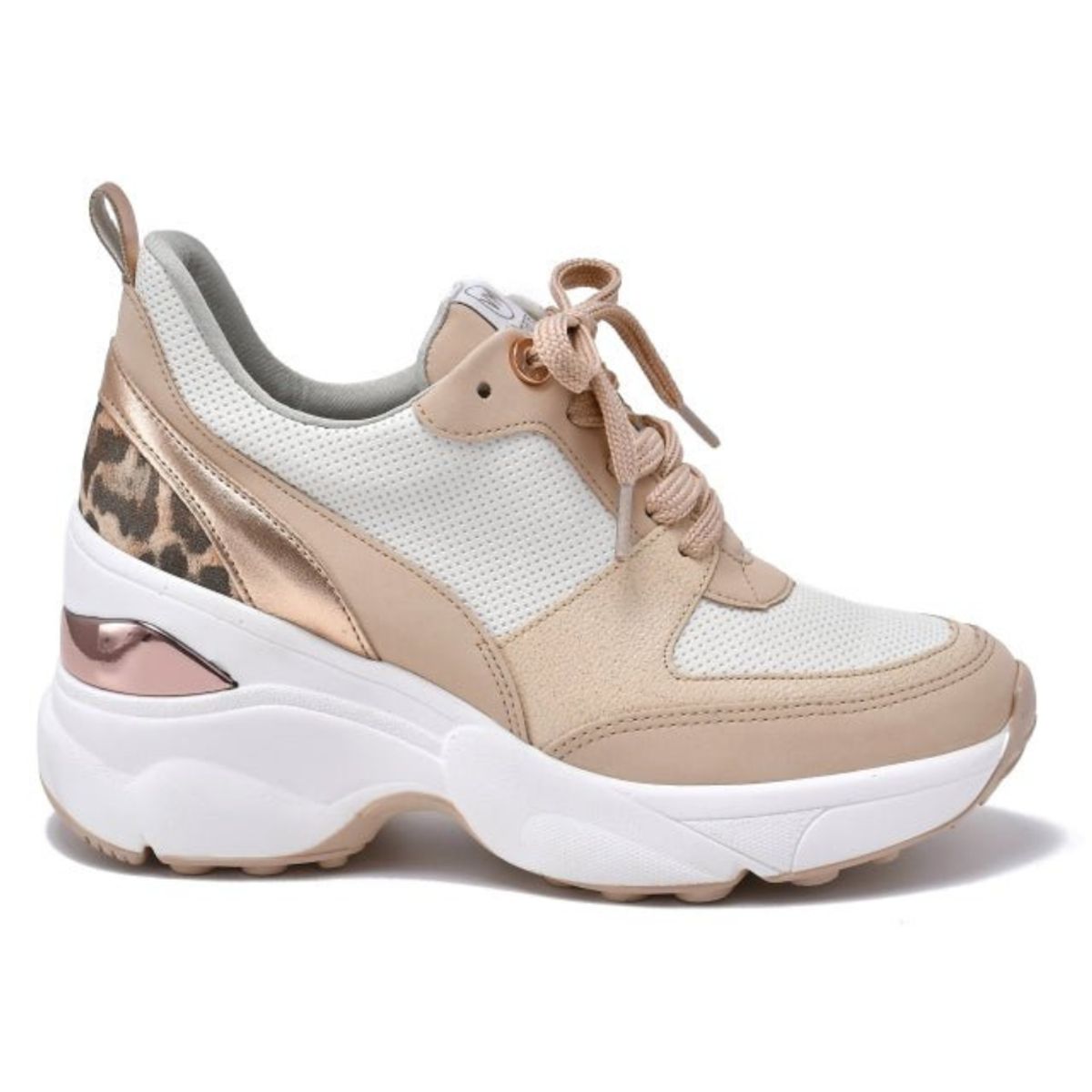 VIA MARTE - ZAPATILLA PLATAFORMA BEIGE CREM