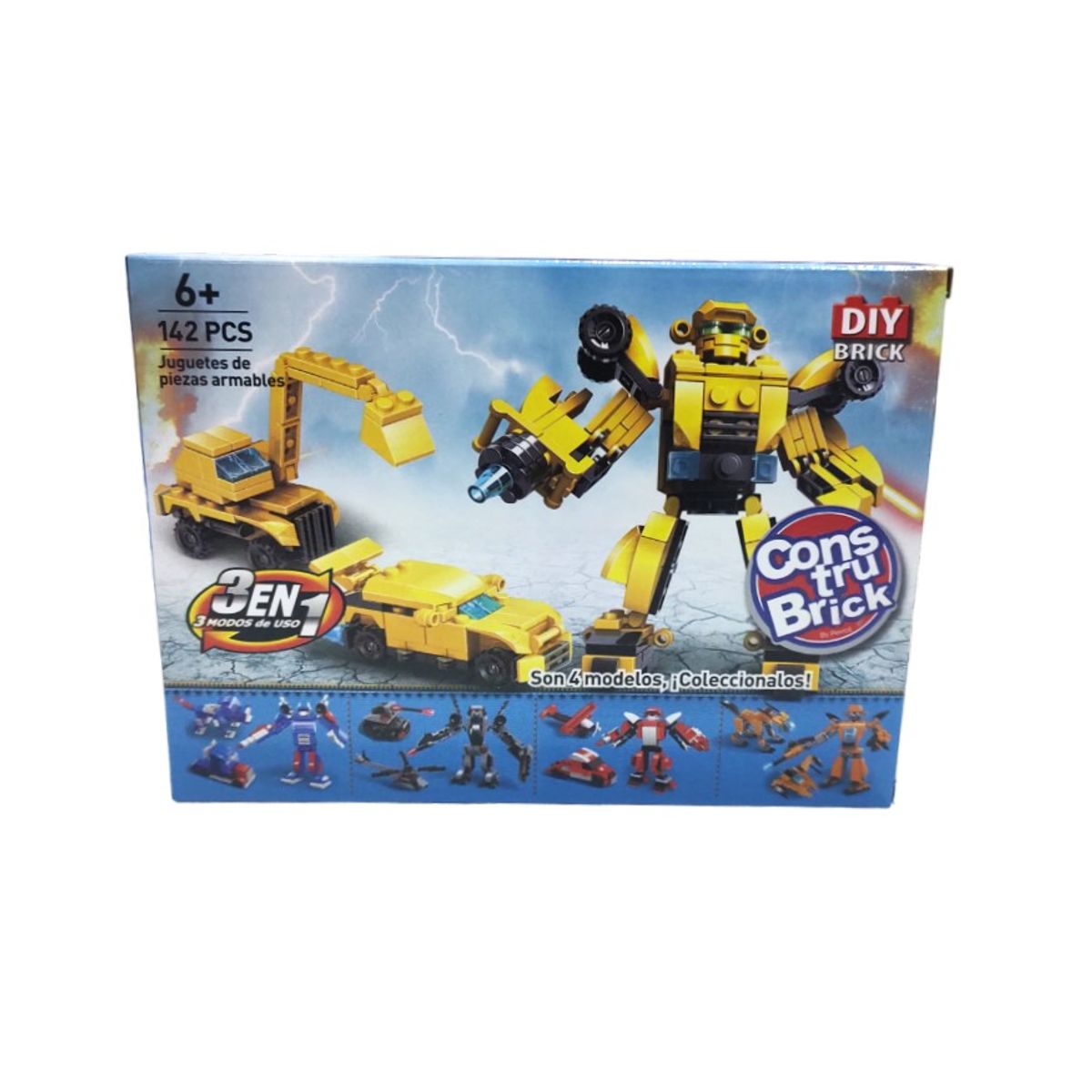 PERROT - Construbrick Mega Robot Amarillo 3 en 1 142 pzas