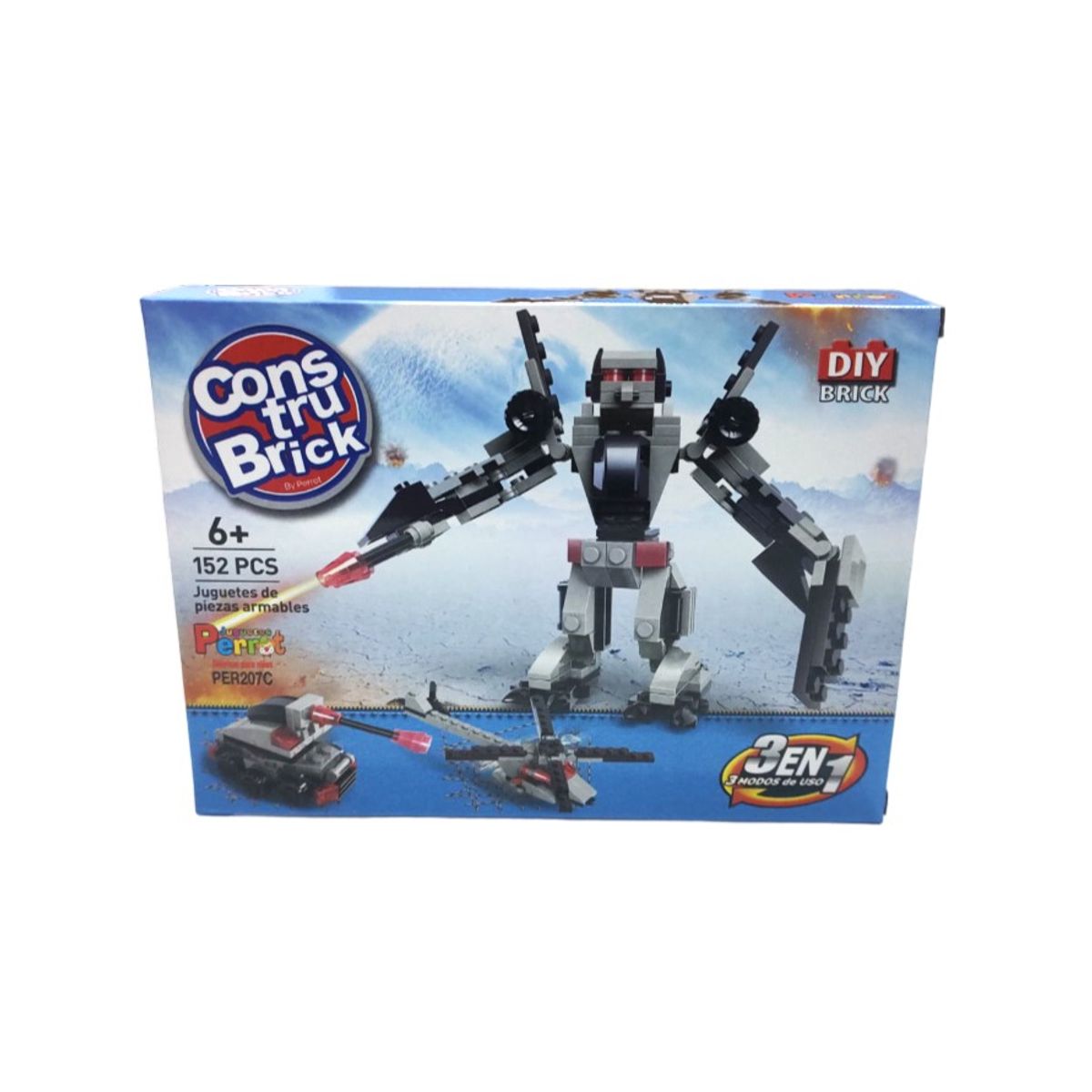 PERROT - Construbrick Mega Robot Grafito 3 en 1 152 pzas