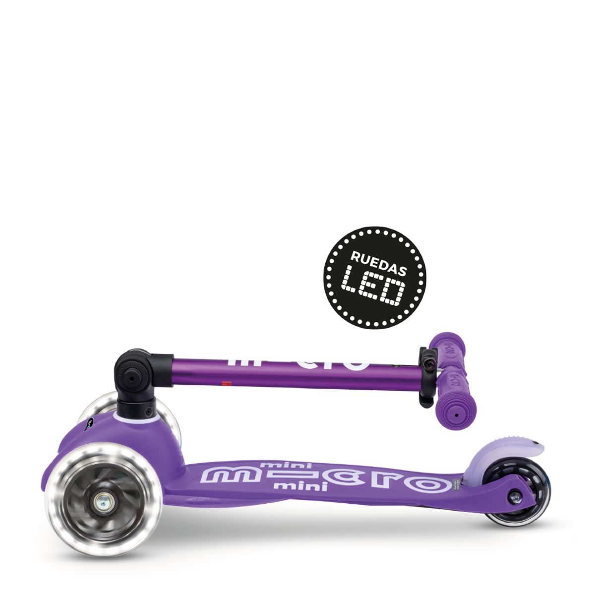 MICRO - Scooter Micro Mini LED Plegable Morado, Niños 2 a 5 años