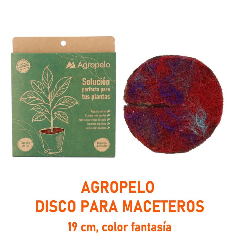 GENERICO - DISCOS AGROPELO COLOR 19CM MULCH DE AHORRO HIDRICO PARA MACETEROS