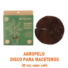 GENERICO - DISCOS AGROPELO NATURAL 30CM MULCH DE AHORRO HIDRICO PARA MACETEROS