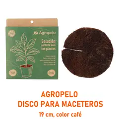 GENERICO - DISCOS AGROPELO NATURAL 19CM MULCH DE AHORRO HIDRICO PARA MACETEROS