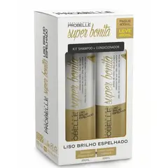 PROBELLE - KIT SHAMPOO Y ACONDICIONADOR 500ML LISO BRILLO ESPEJADO