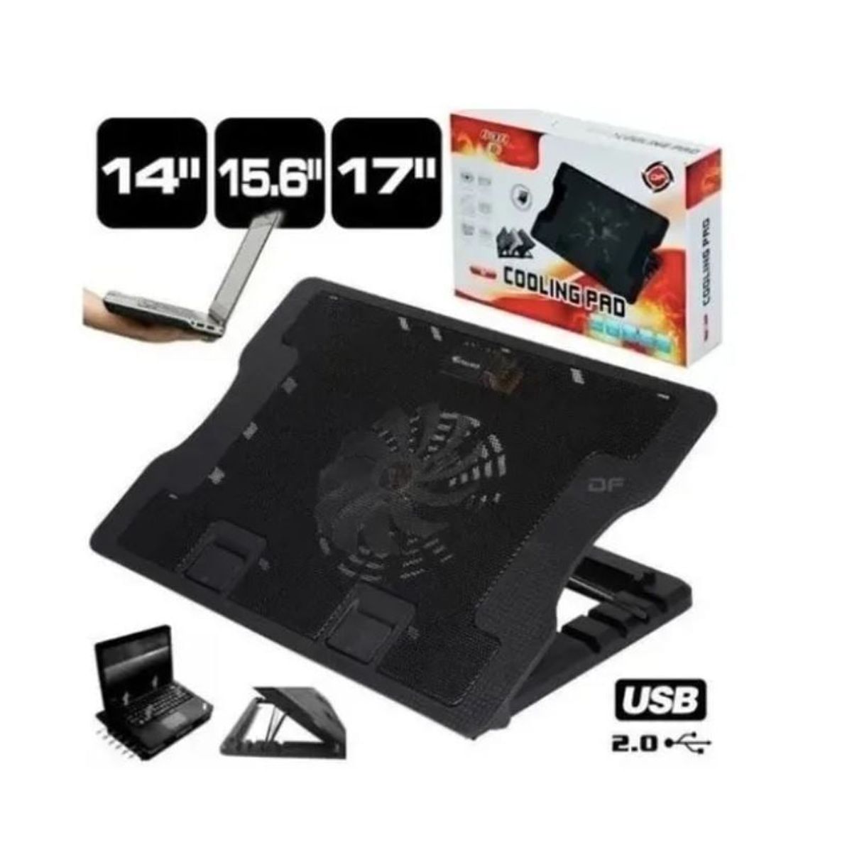 GENERICO - Ventilador Base Para Notebook Altura Ajustable 5 Niveles