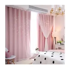 GENERICO - Cortinas Tela+visillo Estrella Hueca 150cm X 240cm 2 Paños
