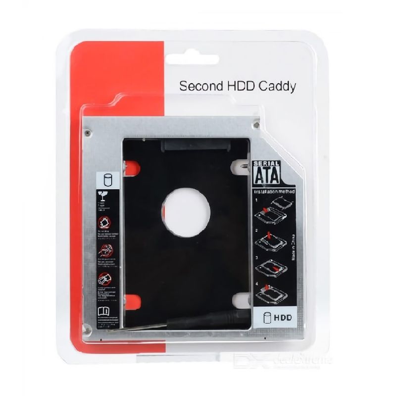 GENERICO - Adaptador Disco 2.5 A Bahía Cd Notebook 12.7mm