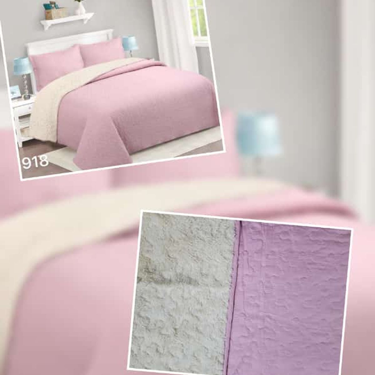 GENERICO - CUBRECAMA DE VERANO TELA CON CHIPORRO UNICOLOR PALO ROSA KING FY
